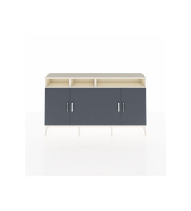 Arges Konsol 6 Raflı 4 Kapaklı 176x30x99 Aytaşı-Antrasit/Aytaşı
