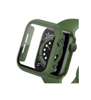 Uray store Apple Watch 45mm Camlı Kasa Ekran Koruyucu - Koyu Yeşil