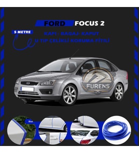 Ford Focus 2 Oto Araç Kapı Koruma Fitili 5metre Parlak Mavi Renk