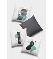 Antrasit Modern Çift Taraflı 4'lü Set Kırlent Kılıfı 4KR051