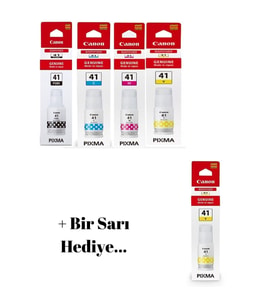 Gı41 G2460 4 Renk Mürekkep Seti + 1 Sarı Hediye Gı-41 070 1-