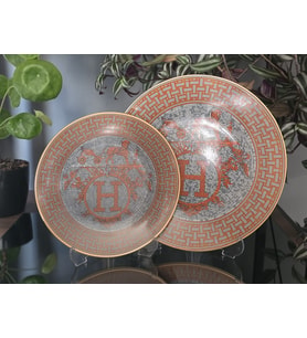 FERMATO 12 Parça 6 Kişilik Porselen Pasta ve Servis Tabağı Seti Honey Turuncu Serisi