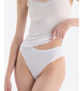 Elite Life Dikişsiz Seamless 3D Esnek Rahat Günlük Kullanım Brazilian Slip (Beyaz)