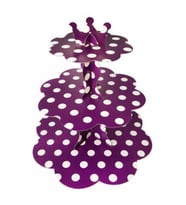 Cup cake standı puantiyeli karton mor pk:1-