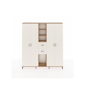 Arges Gardrop 15 Raflı 2 Çekmeceli 4 Kapaklı 220x30x243 Çam-Aytaşı
