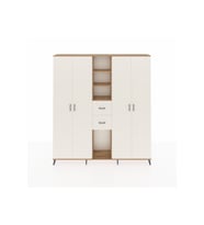Arges Gardrop 15 Raflı 2 Çekmeceli 4 Kapaklı 220x30x243 Çam-Aytaşı