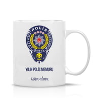 Kişiye özel Yılın Polis Memuru Yazılı Hediye Çay Kahve Kupa Bardak-Emniyet Hediyeleri-Polis Hediyeleri-011