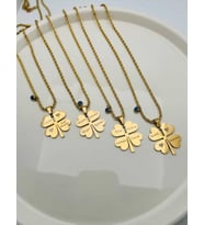 ÇELİK YONCA KOLYE KADIN  316L KARARMAZ RENK GARANTİLİDİR 14 K GOLD  60 CM İSİM TARİH YAZILABİLİR 4 İSİME KADAR