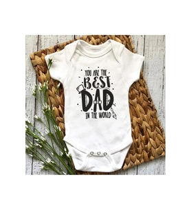 Best Dad Özel Tasarım Bebek Zıbın Pamuklu Çıtçıtlı Body