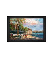Ortaköy Camii Motifli Kanvas Tablo 50 x 70 cm Siyah Çerçeve