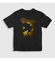 Presmono Unisex Çocuk Siyah Raven Thurisaz T-Shirt 466649tt