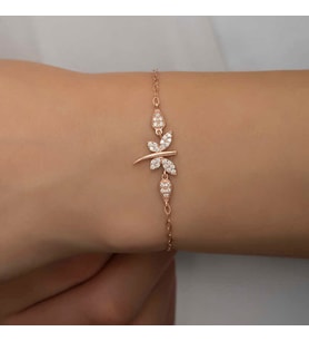 925 Ayar Gümüş Rose Yusufçuk Kadın Bileklik