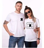 Tshirthane Eksik Parçam Puzzle Sevgili Kombinleri Tshirt Kombini (Tek Ürün Fiyatıdır.)