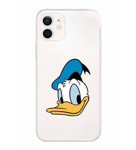 Apple iPhone 12 Mini Uyumlu Kamera Korumalı Tıpalı Kapak Donald Duck TasarımlıŞeffaf Kılıf