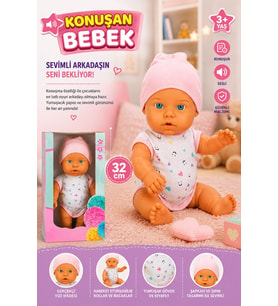 Konuşan Bebek 32 Cm Oyuncak Bebek Sesli Bebek Kız Çocuk Oyuncağı Uyku Arkadaşı