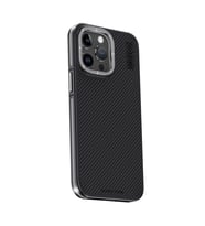 iPhone 15 Pro Max Kılıf Aramid 600D Kevlar Karbon Fiber Magsafe Kapak - Gri