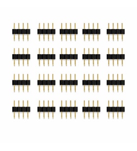 RGB LED Konnektör 4 Pin Erkek 20’li Set RGB Şerit LED Bağlantı Ucu Jumper Pin Adaptör RGB LED Şerit Birleştirme Konnektörü (Siyah)