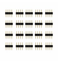 RGB LED Konnektör 4 Pin Erkek 20’li Set RGB Şerit LED Bağlantı Ucu Jumper Pin Adaptör RGB LED Şerit Birleştirme Konnektörü (Siyah)