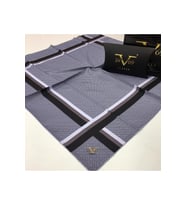 Geometrik Desen Black Seri Twill Eşarp Eşarp Askısı ile Birlikte 90x90 cm BUZ MA