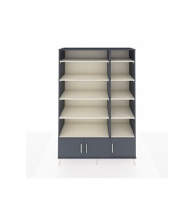 Hyperion Dolap 10 Raflı 3 Kapaklı 132x44x195 Antrasit-Antrasit/Aytaşı