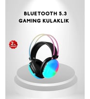 RGB Işıklı Kablosuz Kulaklık Bluetooth 5.3 800mAh Ergonomik IPX4 Dayanıklı
