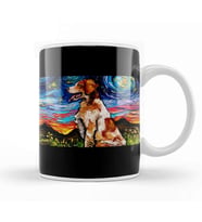 Brittany Spaniel Night Kupa Bardak Porselen