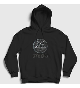 Presmono Unisex Siyah Pentagram Dimmu Borgir Kapüşonlu Sweatshirt 142652tt
