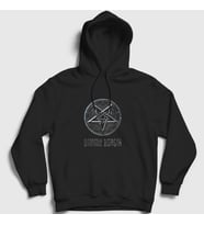 Presmono Unisex Siyah Pentagram Dimmu Borgir Kapüşonlu Sweatshirt 142652tt