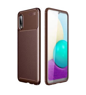 Samsung Galaxy A02 Kılıf Esnek Soft Karbon Tasarım Legion Serisi (Kahverengi)