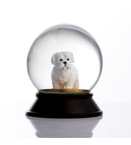 Snoowg Cam ve Reçine Altın Patiler Köpek Maltese Terrier Kar Küresi Hediye