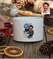 Kişiye Özel Karikatürlü Erkek Yazılım Mühendisi Lüks Fincan Mühendisler Günü Hediyesi