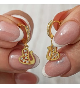 Kuğu Figürlü Gold Kaplama 925 Ayar Gümüş Sallantılı Kadın Küpe