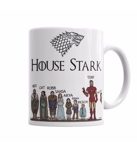 Game of thrones House stark and tony stark Kupa Bardak Porselen