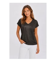 Fashion Friends V Yaka Simli Siyah Kadın Bluz 26Y0291K1