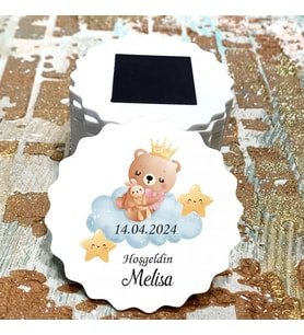 Magnet Hediyelik - Sevimli Ayıcık Tasarım Doğum Günü Hatırası - Bebek  Magnet