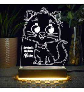 Minnoş Kedicik 3d Led Lamba