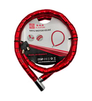 Fixonic B.H.D BHD00579 150cm 22mm Yaylı Motosiklet Kilidi PVC Kaplı Çelik Anahtarlı