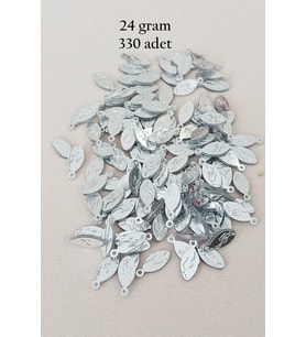 Oya Abiye Bileklik Kolye Pleksi Metalik Plastik Pul Gümüş Renk 24 gram 330 adet - BNC575