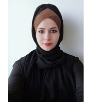 Kadın Tesettür Tek Bantlı Simli Hazır Trend Şal (Bronz)