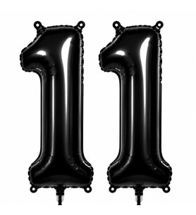 11 Rakam Folyo Balon Siyah Rengi (76 cm)
