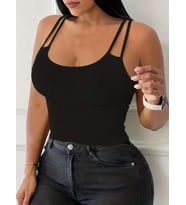 Kadın Çift Askılı Kaşkorse Kumaş Crop (Renkli)