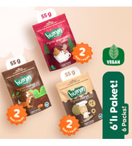 Organik Vegan Tatlı Kurabiye Atıştırmalık Paketi - 6 adet (3 çeşit)