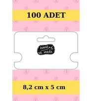 Siyah Handmade - 100 Adet Kolye Kartı - Bileklik Kartı - Takı Kartı  (Pembe)
