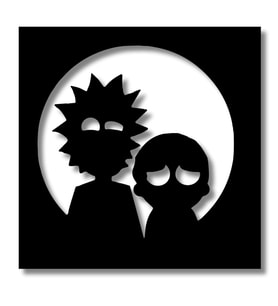 Metal Dekor Rıck and Morty Metal Duvar Tablosu Pop Art