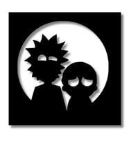 Metal Dekor Rıck and Morty Metal Duvar Tablosu Pop Art (Siyah)