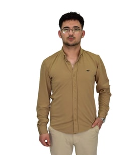 Erkek Likralı Spor Silim Fit Gömlek BGL-ST04332 (Camel)