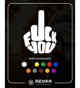 F*ck You Sticker 17x17 Cm Beyaz