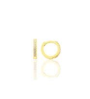 Gümüş altın yaldızlı zirkon taşlı 11 mm halka küpe Tragus Piercing Helix Kıkırdak Küpesi SGTL11740GOLD