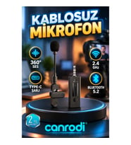 Kablosuz Yaka Mikrofonu 360° Ses Algılama – 2.4 GHz, Bluetooth 5.2 ve Type-C Şarj