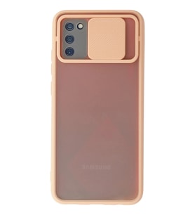 Durukar® Samsung Galaxy A02S Kılıf Palm Buzlu Kamera Sürgülü Silikon - Pembe